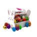 Wooden Bunny Basket - Bunny Face - White Bunny Face