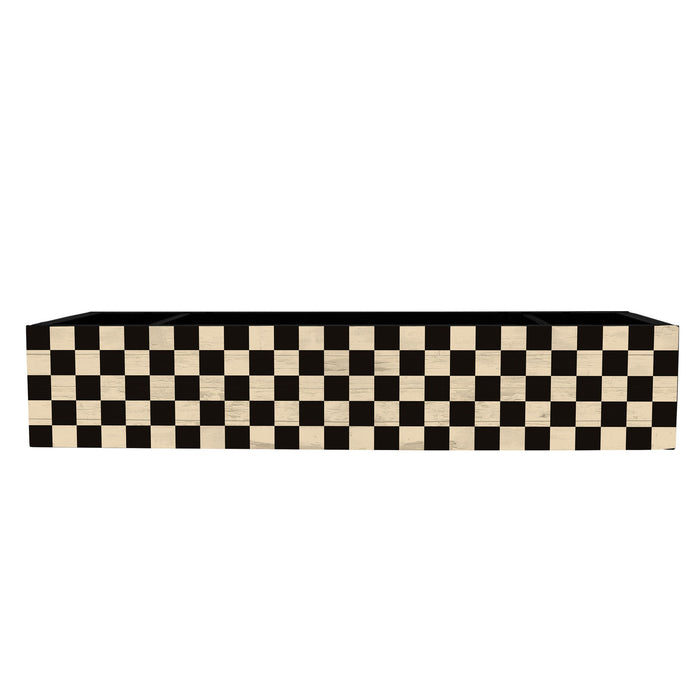 Wooden Condiment Caddy - Black Checkerboard