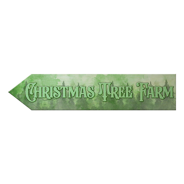 Christmas Wood Arrow Signs - Christmas Tree Farm Left