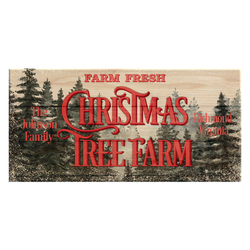 Customizable Large Vintage Wooden Bar Sign - Christmas Tree Farm