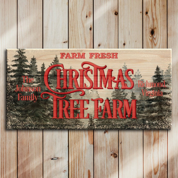 Tree Farm Signage Customizable Large Vintage Wooden Bar Sign - Christmas Tree Farm - 11 ...