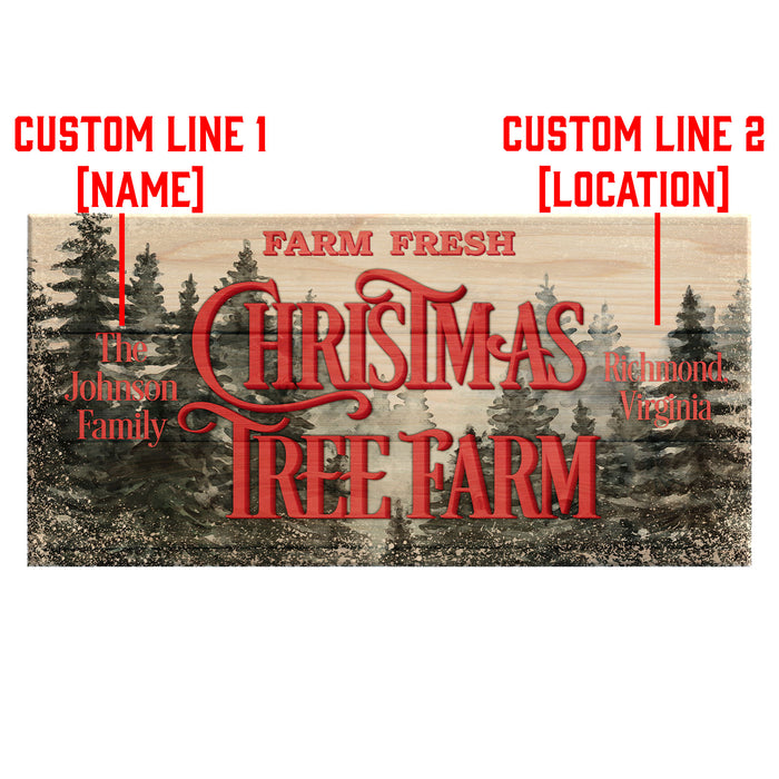 Customizable Large Vintage Wooden Bar Sign - Christmas Tree Farm