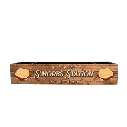 Custom Wooden Condiment Caddy - S'mores Station