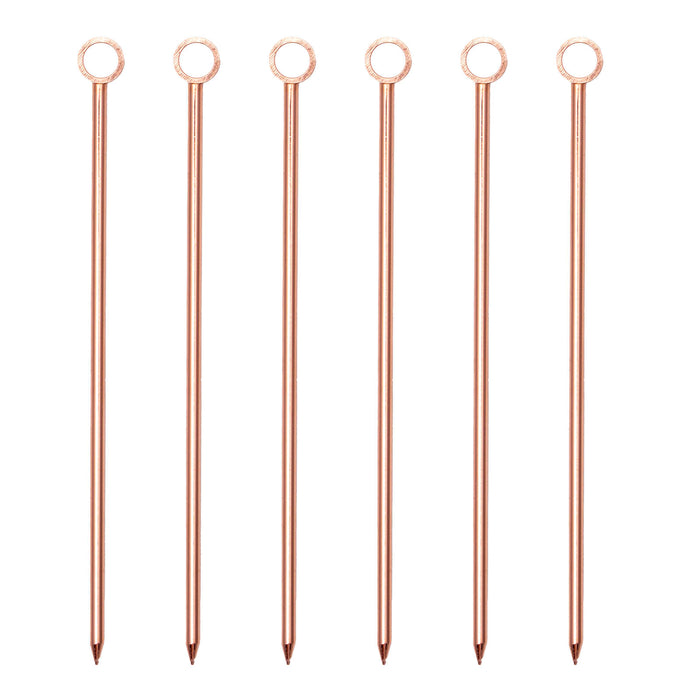 Copper Plated Cocktail Picks - Pack of 6