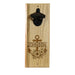 Custom Engraved Anchor Wooden Wall Bottle Opener w/ Magnetic Cap Catcher