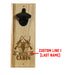 Custom Engraved Hunting Cabin Design Wooden Wall Bottle Opener w/ Magnetic Cap Catcher