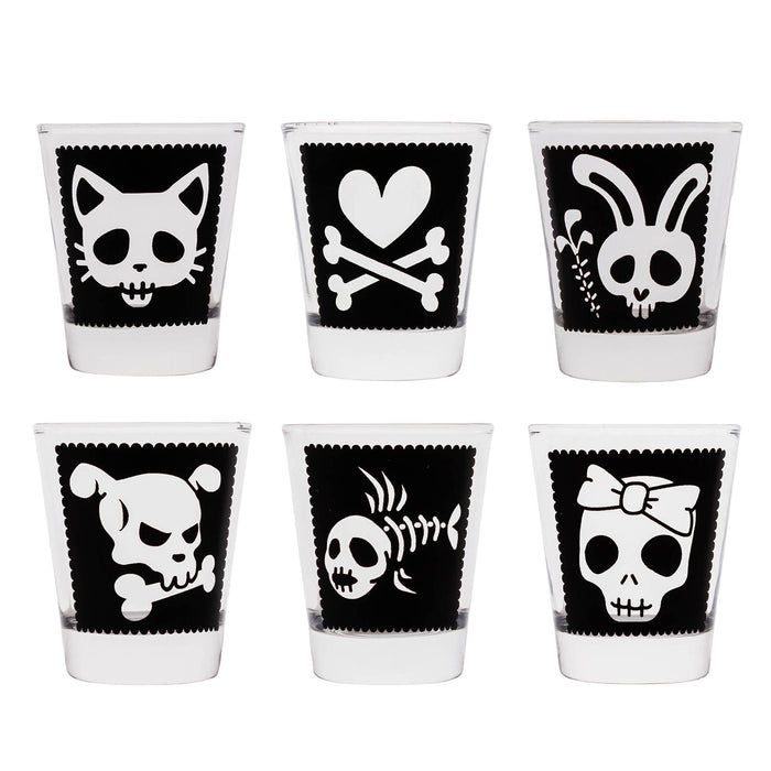 Printed Shot Glasses - Cutsey Skulls - 1.75 ounce
