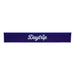 Blue bar mat with 'Daytrip' logo on a white background