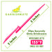 GarnishMate product with pink straw, measurements, and text on a white background