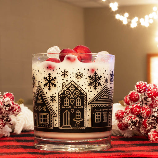 BarConic Christmas Collection Glassware - Gingerbread Town - 10 ounce
