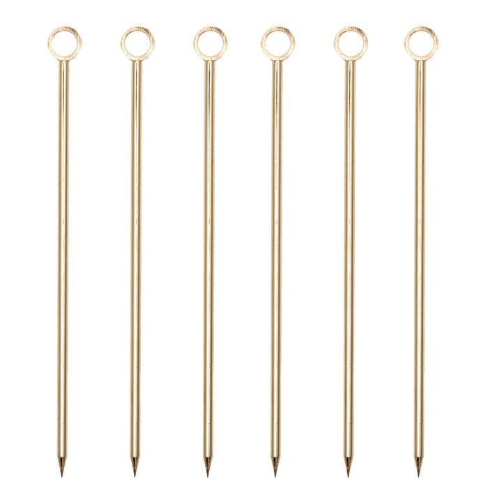 Gold Plated Cocktail Picks - Pack of 6