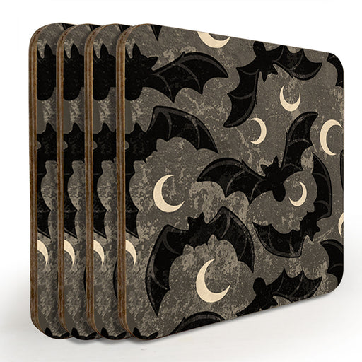 Wooden Coasters - Halloween Bat Design