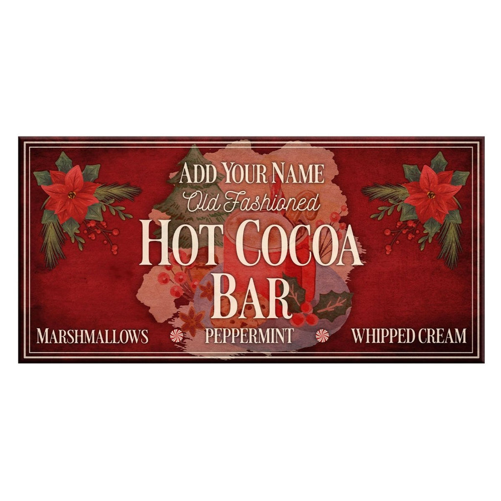 Customizable Large Vintage Wooden Bar Sign - Hot Cocoa Bar - 11 3/4\, image size:1024x1024