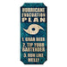  humorous sign with hurricane evacuation plan instructions on a blue background