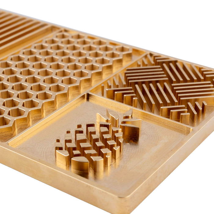 BarConic® Craft Ice Mold Tray with 5 designs - Brass 4 x 8