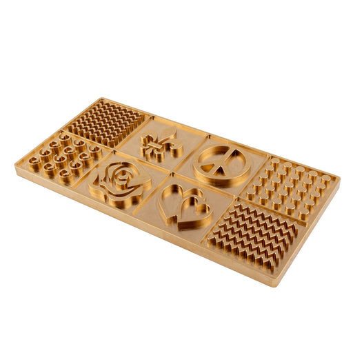 BarConic® Craft Ice Mold Tray with 8 designs - Brass 4 x 8