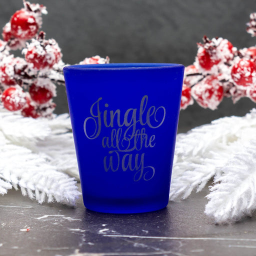 Jingle All the Way - BarConic® Dark Blue Frosted Shot Glass (1.5oz)