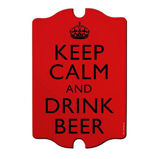 Red pouch with 'Keep Calm and Drink Beer' text on a white background