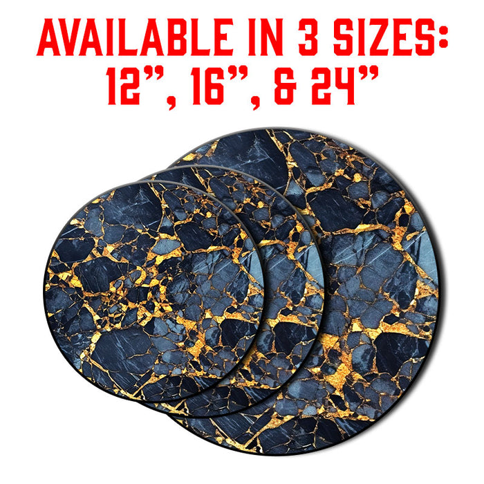 Lazy Susan - Graphite Marble W/ Gold Designs - Multiple Sizes