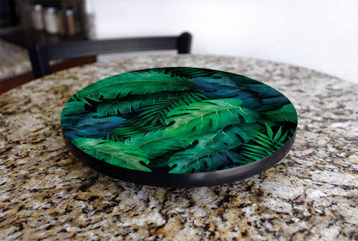 Lazy Susan - Green Tropical Leaves 