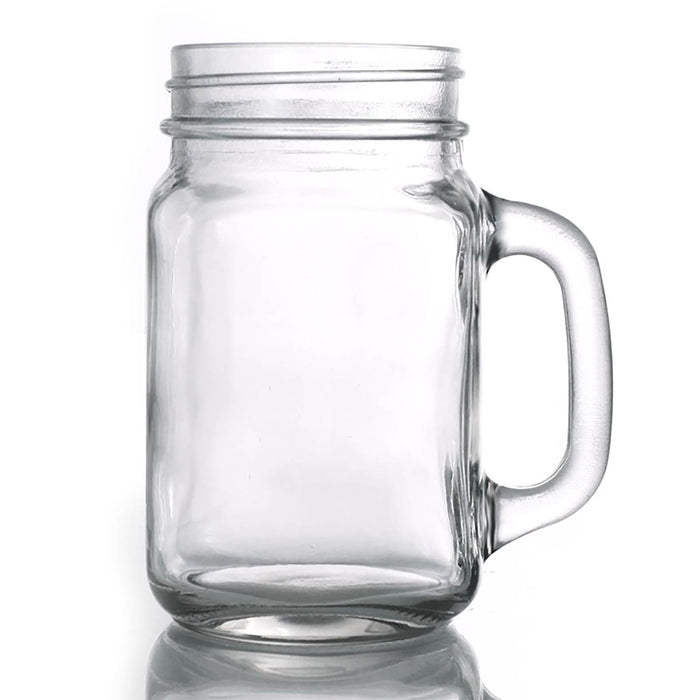 BarConic® 16 oz Mason Jar Mug Glass – with Handle