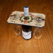 Customizable Wood Wine Glass Caddy - Merry Christmas