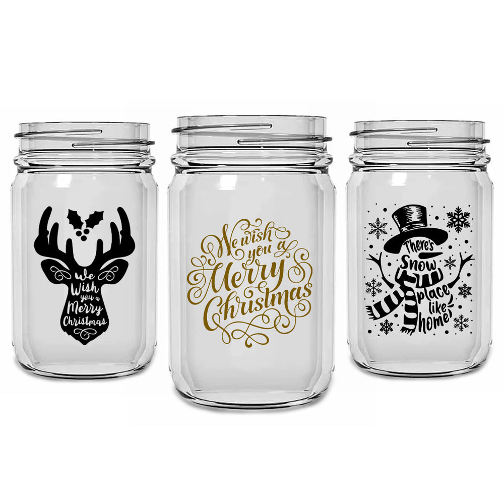 BarConic Mason Jar Glassware Christmas Collection