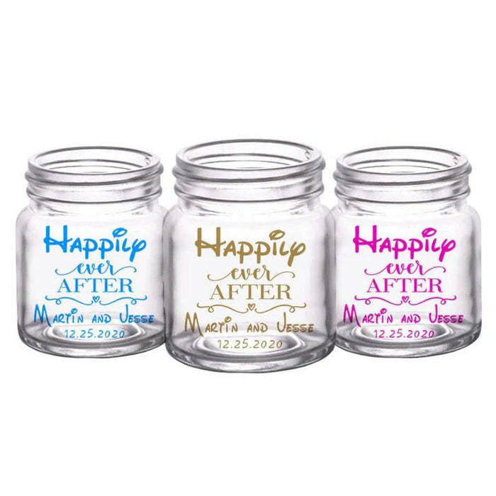 CUSTOMIZABLE - 2oz Clear Mini Mason Jar Shot Glass - Disney - 12 Count