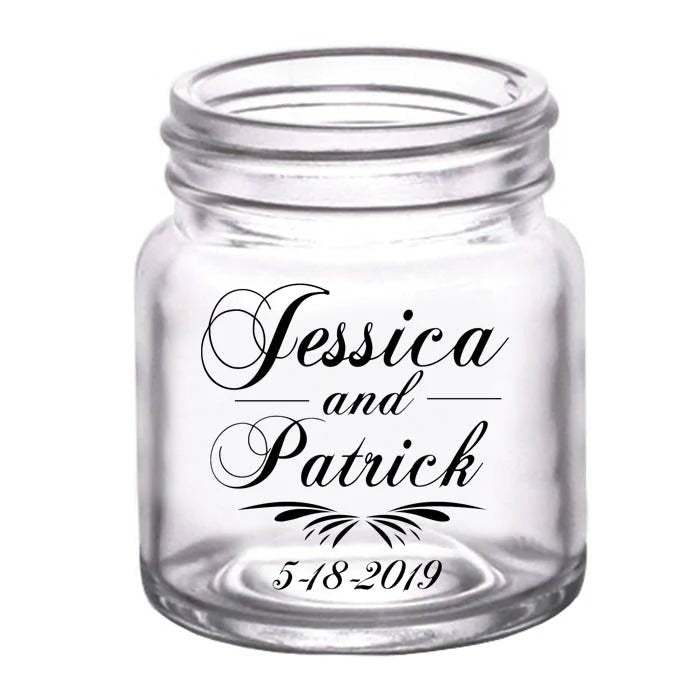 CUSTOMIZABLE - 2oz Clear Mini Mason Jar Shot Glass - Simplistic - 12 Count