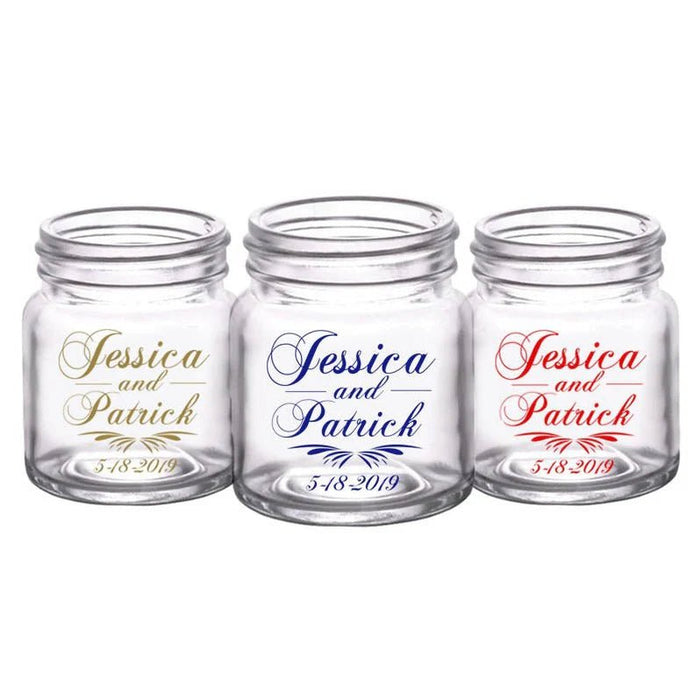 CUSTOMIZABLE - 2oz Clear Mini Mason Jar Shot Glass - Simplistic - 12 Count