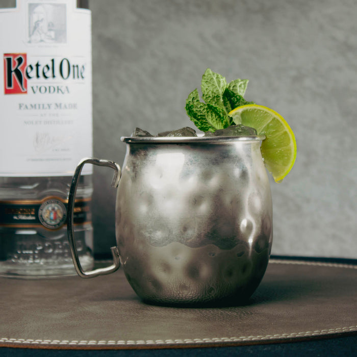 Hammered Stainless Steel Moscow Mule Mugs 18 oz. - 1 case of 6 cups
