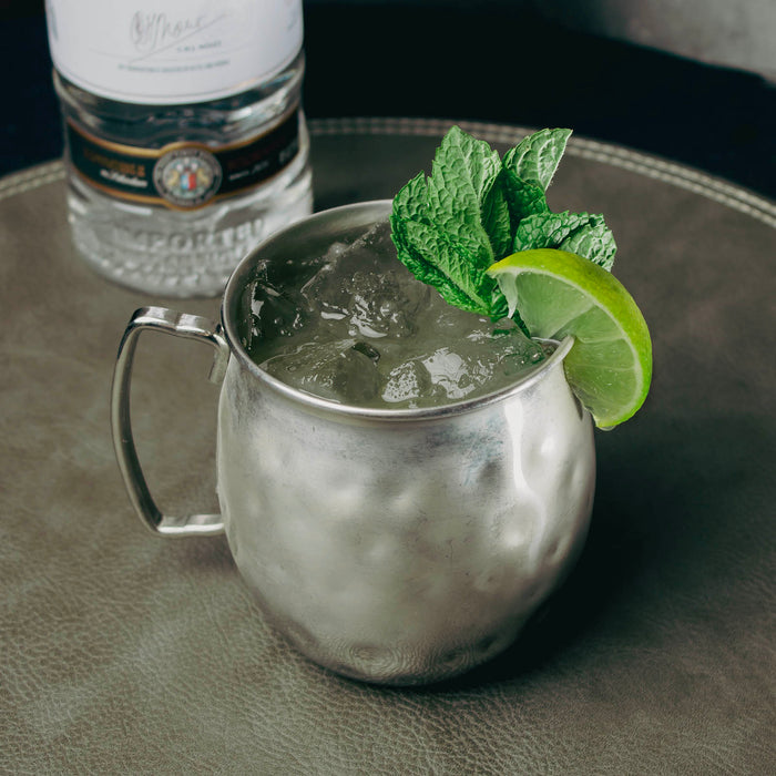 Hammered Stainless Steel Moscow Mule Mugs 18 oz. - 1 case of 6 cups