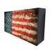 Rectangular box with a distressed American flag design on a white background