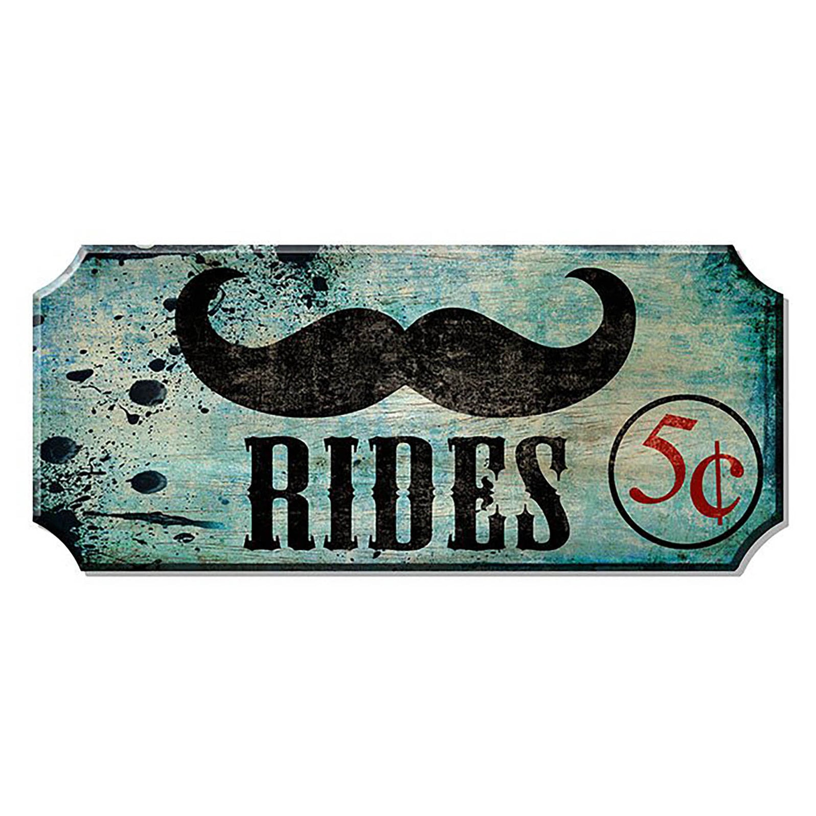 Moustache Rides Sign Mustache Rides Wood Plaque Kolorcoat™ Sign - Bar Products — Bar Products