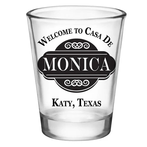 CUSTOMIZABLE - 1.75oz Clear Shot Glass - Casa De - 12 Count