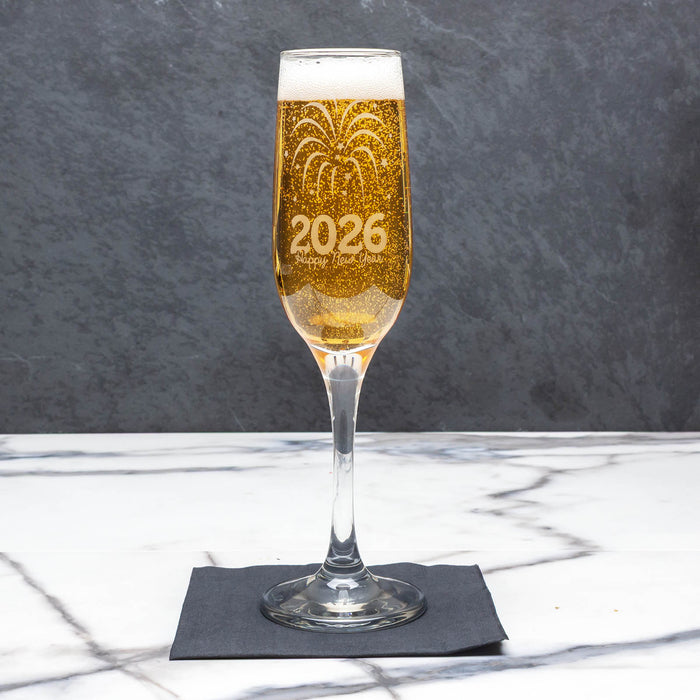 New Years Champagne Glass -  2026 - 7.5oz Flute