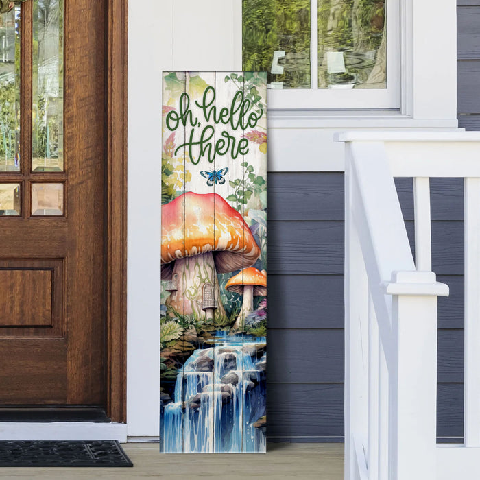 Vertical Porch Sign / Oh Hello There Collection Porch Signs  mushroom house