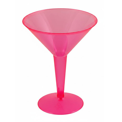 Plastic Martini Cups - Neon 8 ounce w/ Color Options - Pack of 10