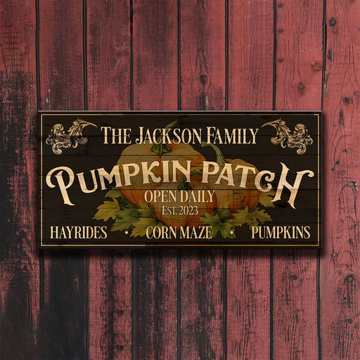 Customizable Large Vintage Wooden Bar Sign - Pumpkin Patch - 11 3/4" X 23 3/4"