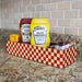 Wooden Condiment Caddy - Red Checkerboard