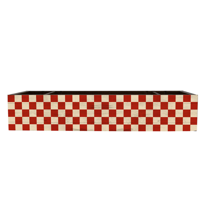 Wooden Condiment Caddy - Red Checkerboard