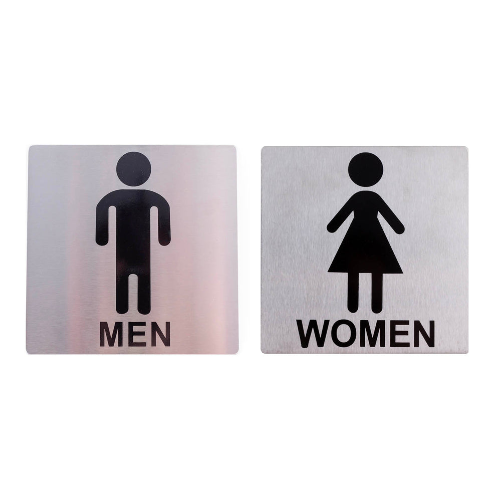 Men and Women's Restroom Signs - Stainless Steel