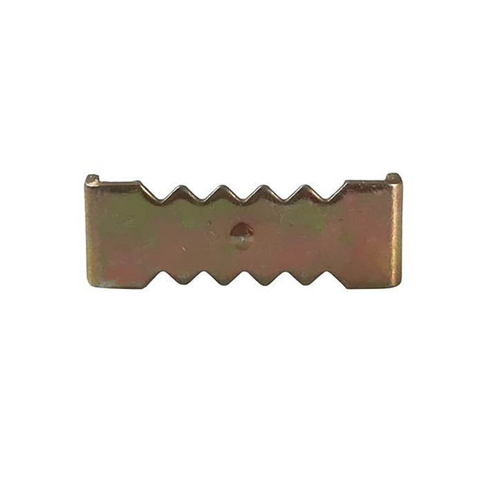 Metallic strip with a wavy edge on a white background