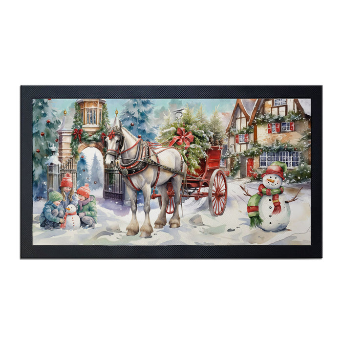 Christmas Service Mats / Place Settings - Vintage Farmhouse Horse and Sleigh