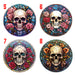 Wooden Round Coasters - Multiple Stained Glass Skulls Designs 5-8