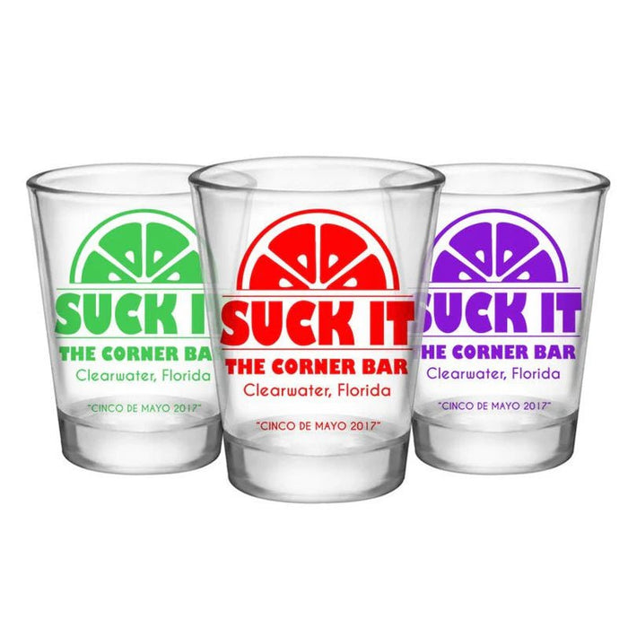 CUSTOMIZABLE - 1.75oz Clear Shot Glass - Suck It - 12 Count