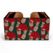 Wooden Bar Caddy - Tiki Pattern - Dark Green/Red