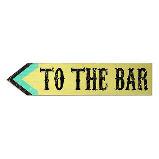 Decorative sign with 'To the Bar' text on a white background