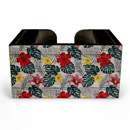 Wooden Bar Caddy - Tropical Floral