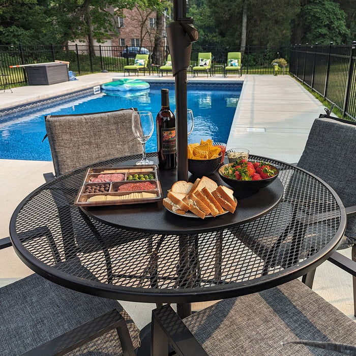 lazy susan for patio umbrella table Outdoor Lazy Susan With Hole For Umbrella - Handcrafted in USA